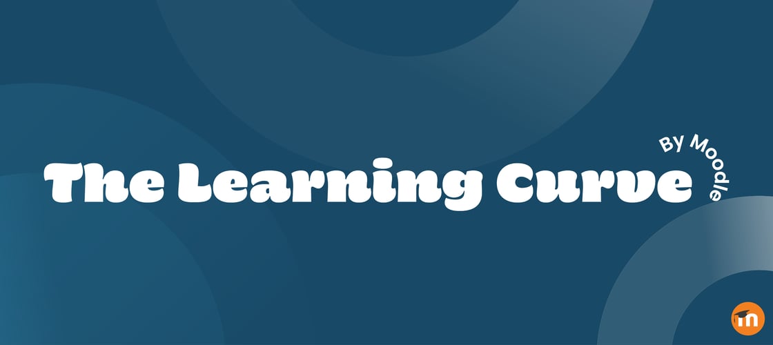 Blue and white graphic that says The Learning Curve, by Moodle