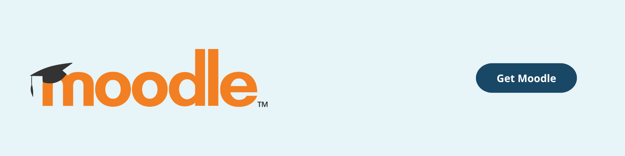Get Moodle call to action. Moodle logo sits on the left hand side Get Moodle call to action. Moodle logo sits on the left hand side